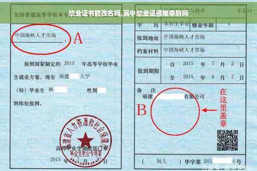 毕业证书能改名吗,高中毕业证很难拿到吗