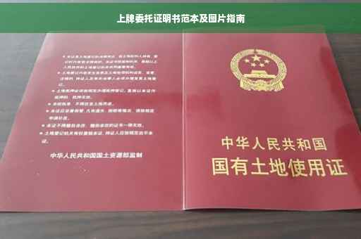 上牌委托证明书范本及图片指南