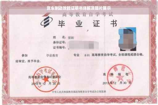 货车制动效能证明书详解及图片展示