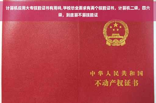 计算机应用大专技能证书有用吗,学校毕业要求有两个技能证书，计算机二级，四六级，到底算不算技能证