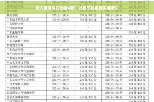 收入证明高开攻略详解，从细节解析到实用建议