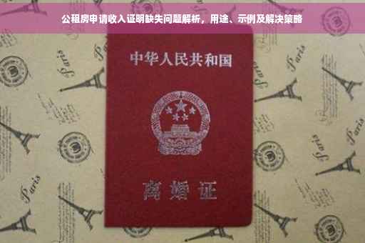 公租房申请收入证明缺失问题解析，用途、示例及解决策略