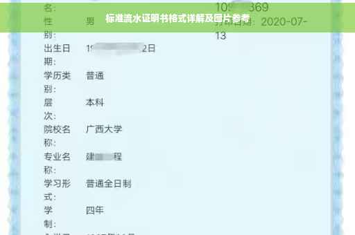 标准流水证明书格式详解及图片参考