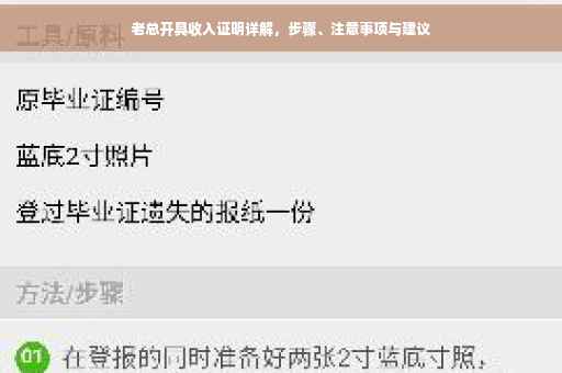 老总开具收入证明详解，步骤、注意事项与建议