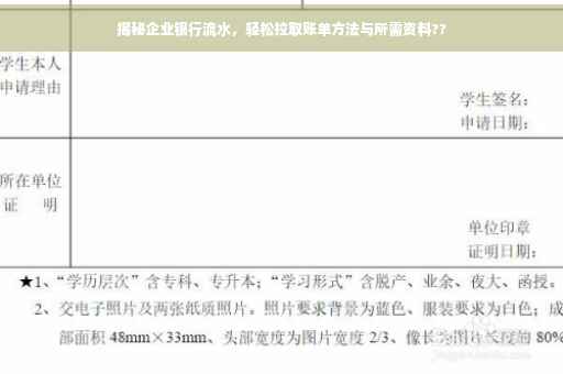 揭秘企业银行流水，轻松拉取账单方法与所需资料??