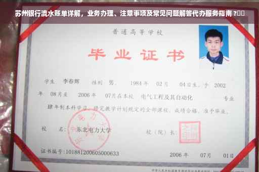苏州银行流水账单详解，业务办理、注意事项及常见问题解答代办服务指南 ?⚡️