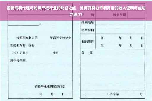 揭秘专利代理与知识产权行业的财富之旅，如何开具办专利背后的收入证明与成功之路 ??