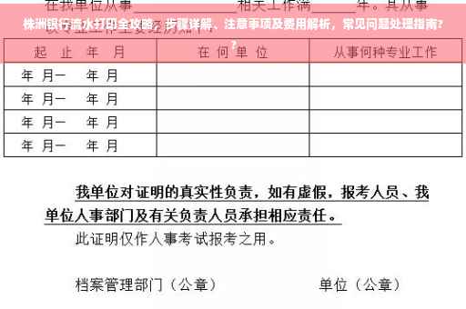 株洲银行流水打印全攻略，步骤详解、注意事项及费用解析，常见问题处理指南??