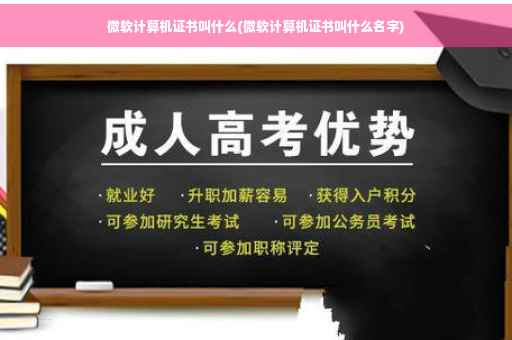 微软计算机证书叫什么(微软计算机证书叫什么名字)