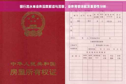 银行流水单业务深度解读与洞察，业务用章详解及重要性分析