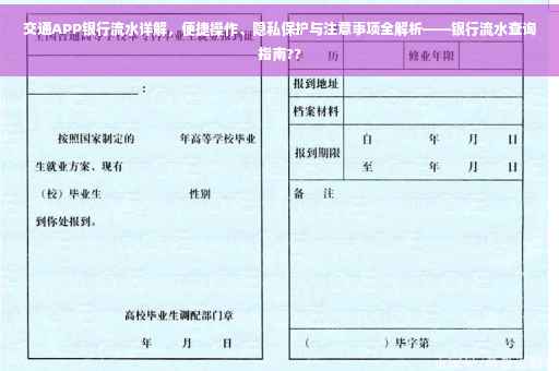 交通APP银行流水详解，便捷操作、隐私保护与注意事项全解析——银行流水查询指南??