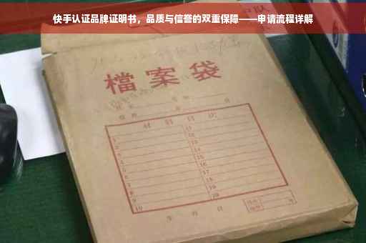 快手认证品牌证明书，品质与信誉的双重保障——申请流程详解