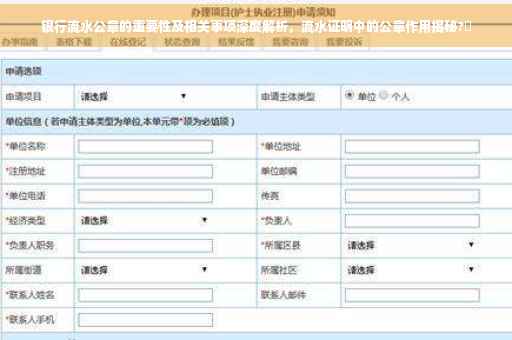 银行流水公章的重要性及相关事项深度解析，流水证明中的公章作用揭秘?✨
