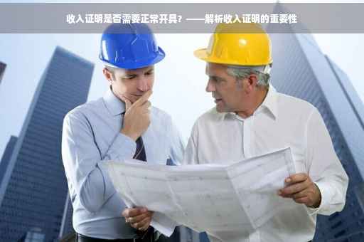 收入证明是否需要正常开具？——解析收入证明的重要性