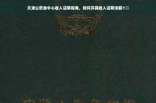 天津公积金中心收入证明指南，如何开具收入证明详解?⚡️