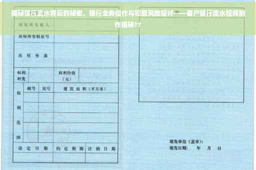 揭秘银行流水背后的秘密，银行业务操作与犯罪风险探讨——客户银行流水视频制作揭秘??