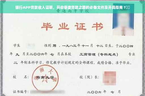 银行APP贷款收入证明，开启便捷贷款之路的必备文件及开具指南 ?⚡️