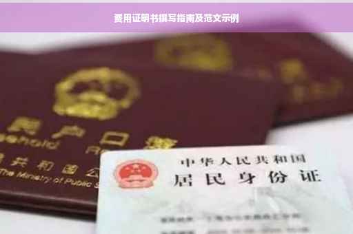 费用证明书撰写指南及范文示例
