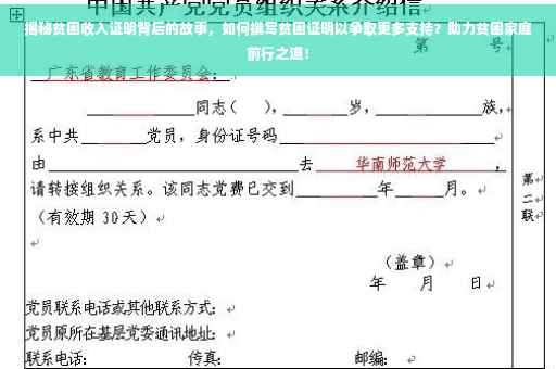 揭秘贫困收入证明背后的故事，如何撰写贫困证明以争取更多支持？助力贫困家庭前行之道！