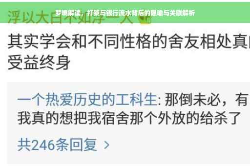 梦境解读，打架与银行流水背后的隐喻与关联解析