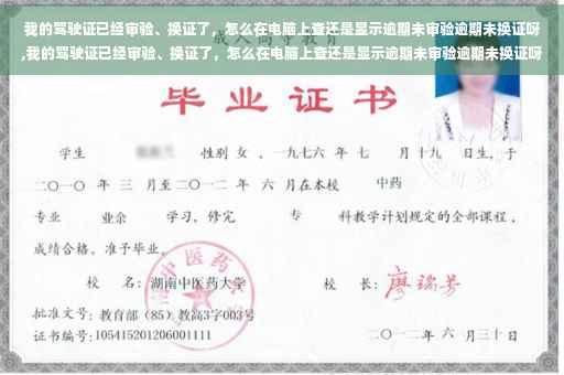 我的驾驶证已经审验、换证了,怎么在电脑上查还是显示逾期未审验逾期未换证呀,我的驾驶证已经审验、换证了,怎么在电脑上查还是显示逾期未审验逾期未换证呀 我的驾驶证已经审验、换证了,怎么在电脑上查还是显示逾期未审验逾期未换证呀,我的驾驶证已经审验、换证了,怎么在电脑上查还是显示逾期未审验逾期未换证呀