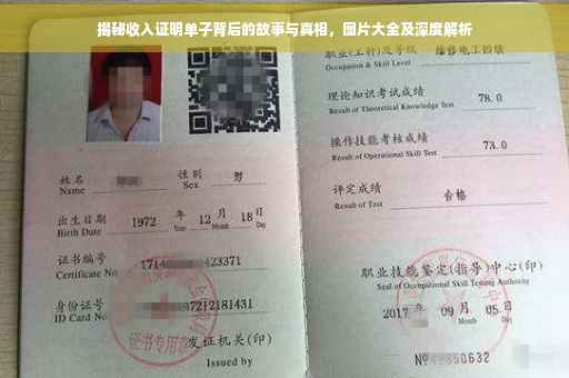 揭秘收入证明单子背后的故事与真相，图片大全及深度解析