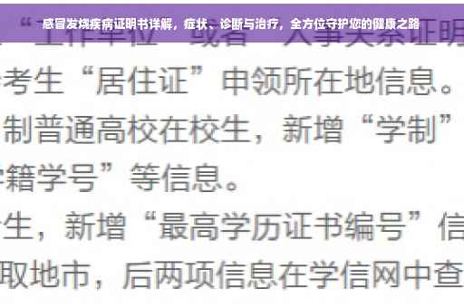 感冒发烧疾病证明书详解，症状、诊断与治疗，全方位守护您的健康之路