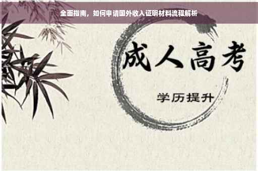 全面指南，如何申请国外收入证明材料流程解析