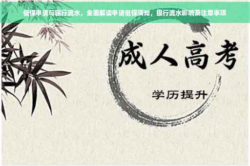 低保申请与银行流水，全面解读申请低保须知，银行流水影响及注意事项