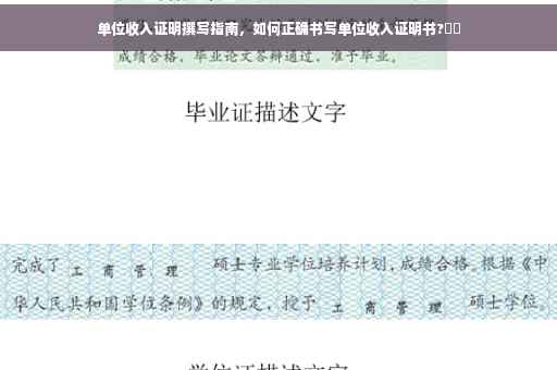 单位收入证明撰写指南，如何正确书写单位收入证明书?⚡️