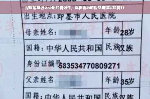 深度解析收入证明的有效性，真相背后的探究与撰写指南??