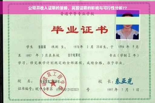 公司开收入证明的策略，高薪证明的影响与可行性分析??