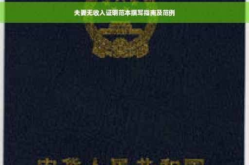夫妻无收入证明范本撰写指南及范例