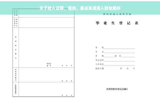 关于收入证明，模板、要点及适用人群全解析