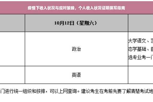 疫情下收入状况与应对策略，个人收入状况证明撰写指南