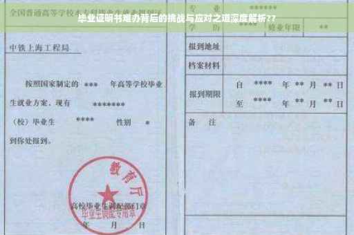 毕业证明书难办背后的挑战与应对之道深度解析??