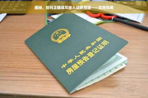 揭秘，如何正确填写收入证明用途——实用指南