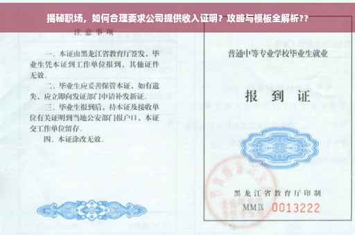 揭秘职场，如何合理要求公司提供收入证明？攻略与模板全解析??