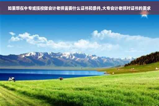 如果想在中专或技校做会计老师需要什么证书和条件,大专会计老师对证书的要求