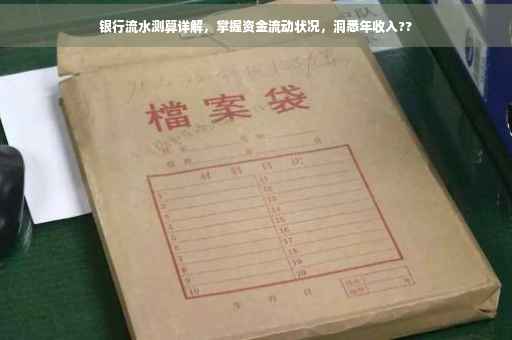 银行流水测算详解，掌握资金流动状况，洞悉年收入??