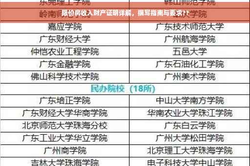 限价房收入财产证明详解，撰写指南与要求??