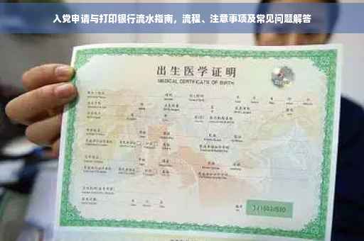 入党申请与打印银行流水指南，流程、注意事项及常见问题解答