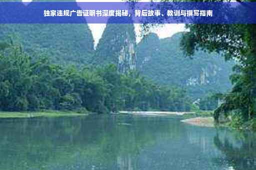 独家违规广告证明书深度揭秘，背后故事、教训与撰写指南
