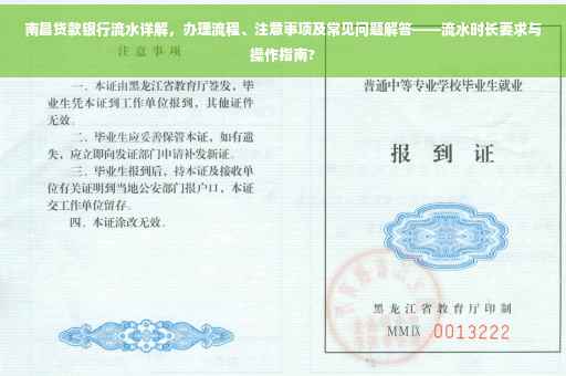 南昌贷款银行流水详解，办理流程、注意事项及常见问题解答——流水时长要求与操作指南?