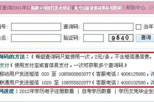 揭秘父母银行流水签证，全方位解读签证要求与流程！