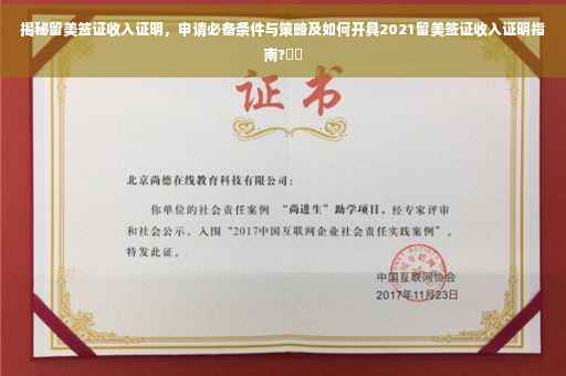 揭秘留美签证收入证明，申请必备条件与策略及如何开具2021留美签证收入证明指南?⚡️