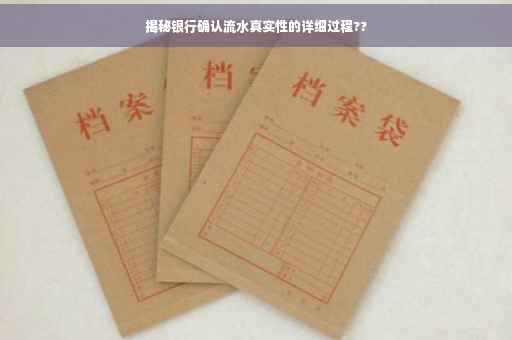 揭秘银行确认流水真实性的详细过程??