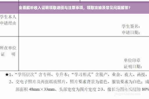 全面解析收入证明领取途径与注意事项，领取攻略及常见问题解答?