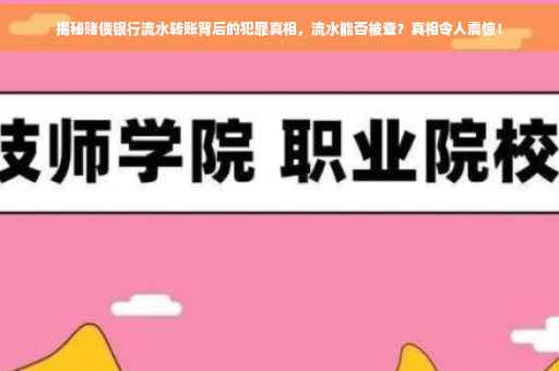 揭秘赌债银行流水转账背后的犯罪真相，流水能否被查？真相令人震惊！