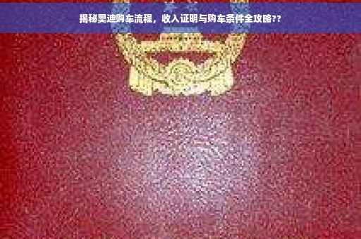 揭秘奥迪购车流程，收入证明与购车条件全攻略??